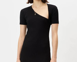 John Elliott Cotton Rib Asymmetrical Dress in Black 2/Medium M Women&#39;s Midi - £39.11 GBP