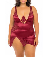 OH LA LA CHERI  Plunge Neck Underwire Chemise With Lace Insert Size Medium - $533.86 MXN