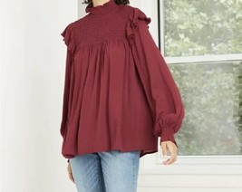 WOMEN&#39;S LONG SLEEVE TOP- KNOX ROSE BURGUNDY XS- NEW W/TAGS - £9.46 GBP