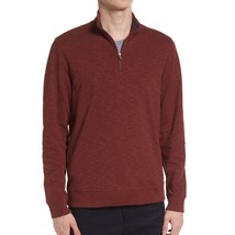 Ted Baker London Men&#39;s Long Sleeve Berks Pullover Shirt Zip Stand Collar Maroon - £34.66 GBP