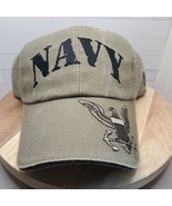 NAVY Baseball Cap Hat Eagle Khaki Green Adjustable Cloth NEW - £9.16 GBP