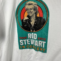 Rod Stewart 2022 Tour Concert T-Shirt White Graphic Tee Size 2XL Rock Music - $21.27