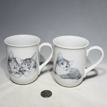 Set of 2 Otagiri Cat Kitten Mugs 10 oz Jonah&#39;s Workshop Japan EUC - £26.03 GBP