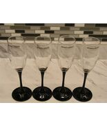 Black Stem Champagne/Wine Glasses by Benson &amp; Hedges Signature Collectio... - €15,54 EUR