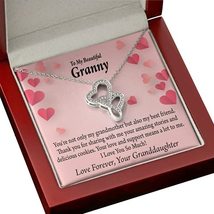 Express Your Love Gifts Grandmother Necklace Thank You Grandma Double Hearts Nec - £52.20 GBP