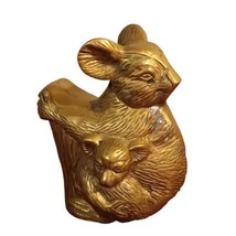 Vtg Solid Brass Koala Bear &amp; Joey Australia Intricate Figurine Decor 5t&quot;x4l&quot;x3d&quot; - £10.96 GBP