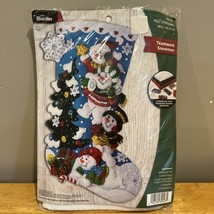 DIY Bucilla Teamwork Snowmen Decorating Christmas Snow Felt Stocking Kit - $757.12 MXN