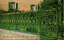 Corn Fence 915 Royal St New Orleans Louisiana LA UNP Linen Postcard E10 - £2.33 GBP