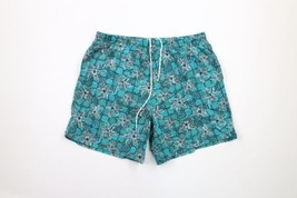 Vintage 90s Streetwear Mens Large Abstract Flower Lined Nylon Shorts Swim Trunks - £31.60 GBP