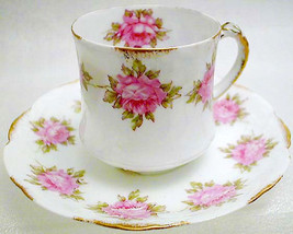 1930s Delicate Barvarian Floral Rosebud Fine Bone China Teacup Set - £47.16 GBP