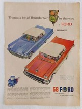 Life Magazine Print Ad 1958 Ford Thunderbird - $11.88