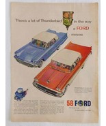 Life Magazine Print Ad 1958 Ford Thunderbird - £9.36 GBP