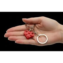 Red Heart Lego Brick Keychain for Couples Valentine's Day Gift - $4.84