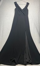 Lulus Womens Black Formal Grown Maxi Dress Xl Minimalist Simple Criss Cross Sexy - $78.87