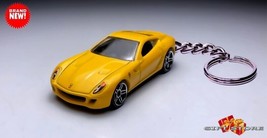 Rare Great Gift Key Chain Yellow Ferrari 599 Gtb Custom Ltd Edition Euro Hw - £46.73 GBP