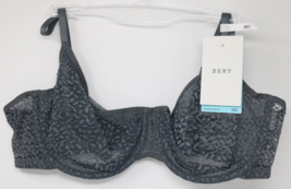 DKNY DK4019 Modern Lace Unlined Demi Bra 38C w/ Underwire Dark Gray NWT - $17.78