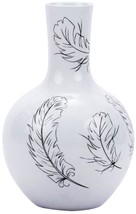 Vase Feathers Globular Globe White Black Colors May Vary Variable Ceramic - £283.63 GBP