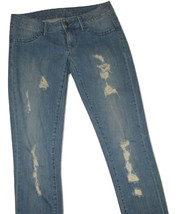 London Jeans Skinny Blue Denim Distressed Zipper Fly Cotton Blend Women&#39;... - £7.89 GBP