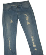 London Jeans Skinny Blue Denim Distressed Zipper Fly Cotton Blend Women&#39;... - £7.78 GBP