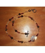 Handmade 16&quot; Horse-eye Chrysocolla Chestnut Necklace with Tiger&#39;s Eye Beads - £11.71 GBP