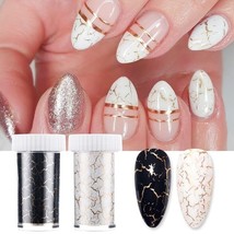 Marble Nail Art Stickers Iridescent Marble Foil UV Gel Nail Decal Decora... - $12.95