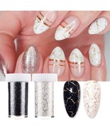 Marble Nail Art Stickers Iridescent Marble Foil UV Gel Nail Decal Decora... - €11,07 EUR
