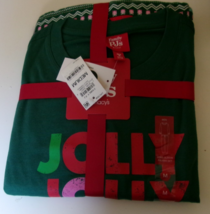 Macy&#39;s family PJ&#39;s  Mens two piece Pajama Set Size Medium Jolly theme green - $17.77