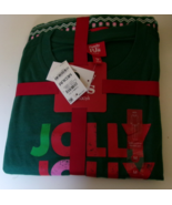 Macy&#39;s family PJ&#39;s  Mens two piece Pajama Set Size Medium Jolly theme green - €15,25 EUR