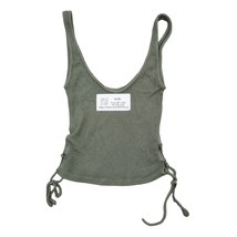 Urban Outfitters Shirt Womens XS Sage Green Sleeveless Cropped Ruched Ta... - £17.91 GBP