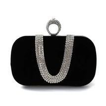 Evening bag U-shaped handmade clutch wedding party bag for women makeup bridal r - £52.41 GBP