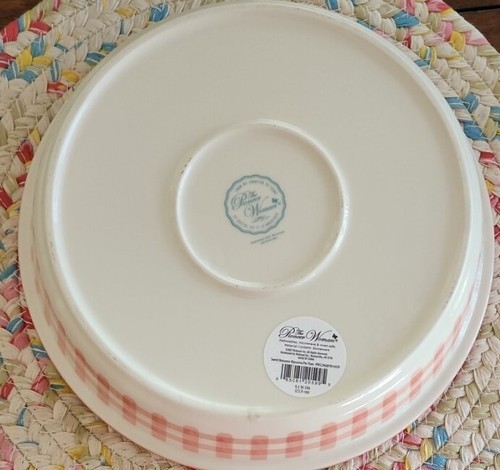 Pioneer Woman ~ Sweet Romance ~ 9.4" Stoneware ~ Gingham w/Floral Design Pie Pan Item image 8