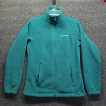 Columbia Forest Men&#39;s Sz S Green Full Zip Fleece Adjustable Hem Pockets Jacket - £16.76 GBP