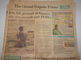 Vintage Grand Rapids Press MI December 1991 Gulf War Jets Hit Ground Defenses  - £3.97 GBP