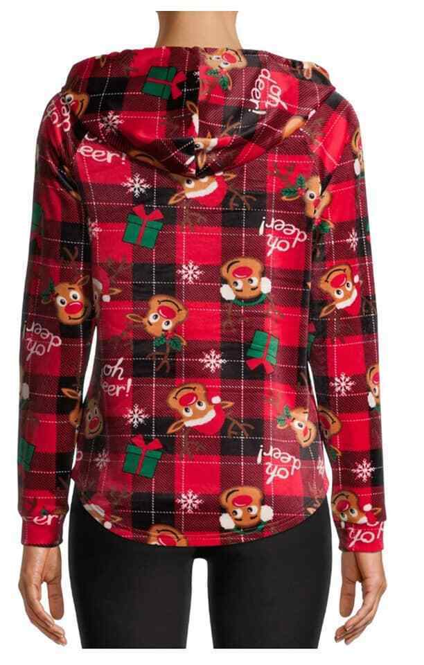 No Boundaries Juniors Christmas Plush Hoodie  Size XS 1 (LOC C3-2021) Item image 4