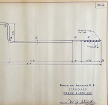1952 Railroad Bangor Aroostook Crank Auger Standard Blueprint M4 Trains ... - $84.36