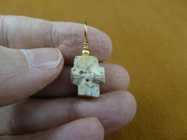 CR504-104 Fairy Stone 5/8&quot; gold wired Pendant CHRISTIAN CROSS Staurolite... - £14.69 GBP