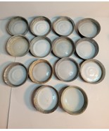 14 Zinc Lids with Porcelain Inserts - $20.00