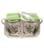 Portmeirion Botanic Garden Sweet Violet Mugs Melamine Tray Set Floral Bu... - $479.54 MXN