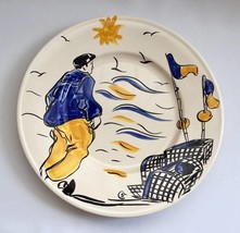 French Modern Collectible Hand Painted Plate By Christian Sanseau. Signed. - $110.00