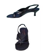 Donald Pliner Black Metallic Leather Shoe Practical Sandal Comfort New $... - $100.00