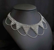 Aluminium Butted Halskette Kettenhemd Silber Farbe Schöne Valentinstag G... - £56.49 GBP+