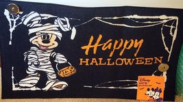 Disney Happy Halloween Mickey Mouse Skeleton Trick Or Treat  Accent Rug 20x32 - £14.89 GBP