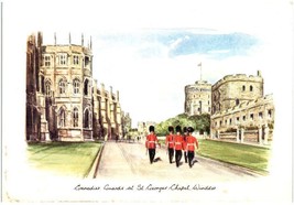 Vintage St. George&#39;s Chapel Windsor Grenadier Guards Unused Postcard - £11.59 GBP