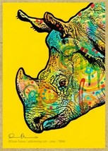 Rhinoceros Rhino Wildlife Colorful Pop Art Fridge Wood Magnet 2.5x3.5 NE... - £4.60 GBP