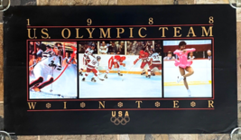 VINTAGE POSTER 1988 US WINTER OLYMPIC TEAM 36&quot; X 20&quot; - £18.00 GBP