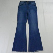 Judy Blue 7 / 28 Control Top Flare Raw Hem Light Wash Stretch Denim Womens Jeans - $29.99