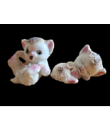 Vintage 1950s Enesco Sugar Kittens Anthropomorphic Green-Eyed Cats Kitsc... - $30.58