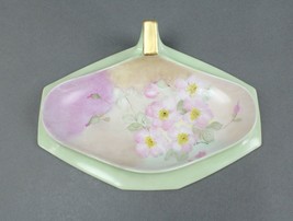 T &amp; V Limoges France Artist Signed Antique Floral Dresser Vanity Tray Dish - £268.60 GBP