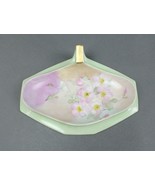 T &amp; V Limoges France Artist Signed Antique Floral Dresser Vanity Tray Dish - £271.01 GBP