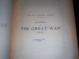 RARE: 1918 Souvenirs of the Great War (1914-1915) WW1 art folio H. G. Wells - £75.17 GBP